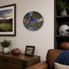 Buffalo Football Fan Art Wall Clock - 12-Inch Handmade Wood Sports Decor