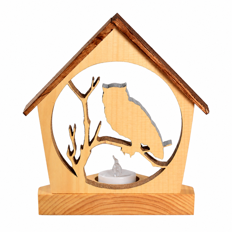 Owl in Tree Nature Tealight Holder