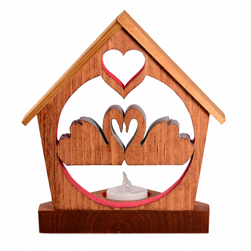 Swans Kissing Nature Tealight Holder