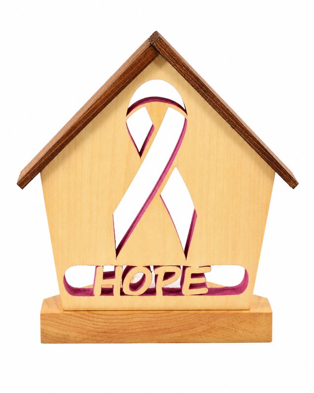 Cancer Awarness Ribbon Tealight Holder  Survivor "Hope" Inspirational Message