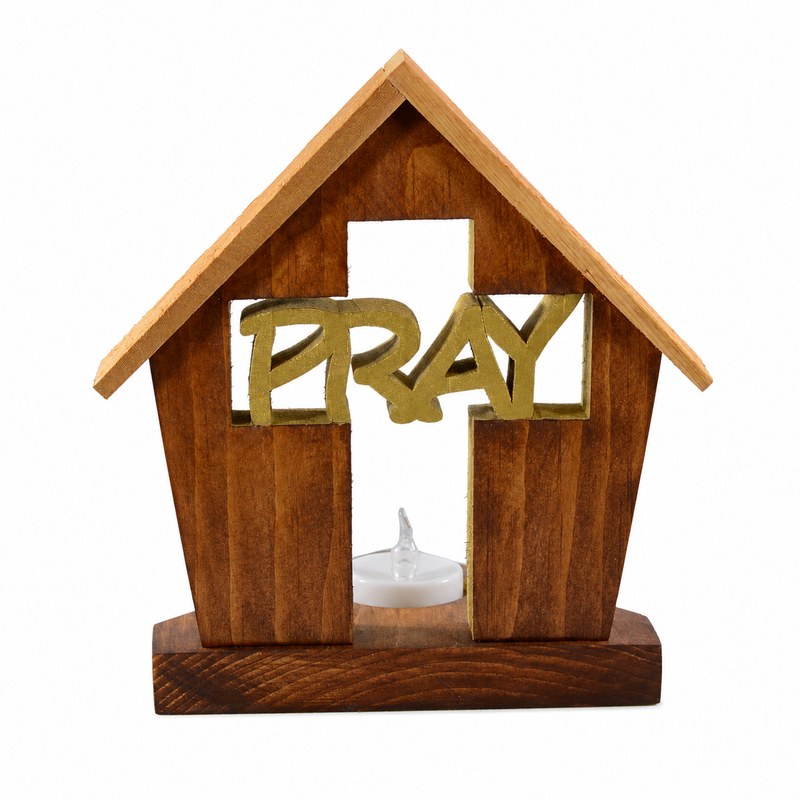 "Let Us Pray" Inspirational Tealight Candle Holder