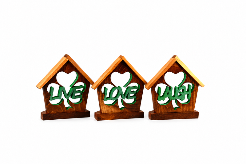 Live-Love-Laugh Tealight Candle Holders - Shamrock Set