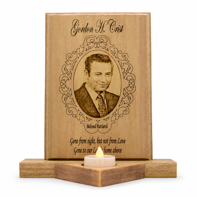 Engraved Portrait Tealight PLaque