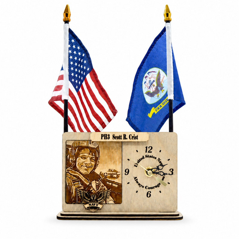 Military Tribute Frame Desk Clock