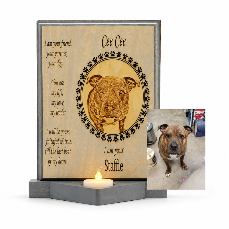 Our "Best Friend Breed" Custom Engraved Pet Portrait Memorial