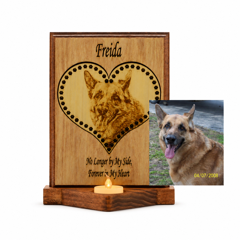 Our "Paw Heart" Custom Engraved Pet Portrait Memorial