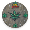 420 Somewhere Weed Novelty Wall Clock - 12-Inch Handmade Wood Decor