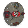 San Francisco Football Fan Art Wall Clock (red/gold) - 12-Inch Handmade Wood Sports Decor
