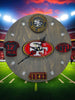 San Francisco Football Fan Art Wall Clock (red/gold) - 12-Inch Handmade Wood Sports Decor