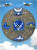 U.S. Air Force Tribute Wall Clock (blue/gold) - 12-Inch Handmade Wood Military Decor