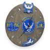 U.S. Air Force Tribute Wall Clock (blue/gold) - 12-Inch Handmade Wood Military Decor