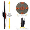 American Motorcycle Fan Art Wall Clock (orange/black) - 12-Inch Handmade Wood Garage Decor