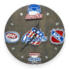 Rochester Hockey Fan Art Wall Clock (red/white/blue) - 12-Inch Handmade Wood Sports Decor