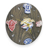 Buffalo Potato Football Fan Art Wall Clock - 12-Inch Handmade Wood Sports Decor