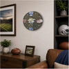 Buffalo Potato Football Fan Art Wall Clock - 12-Inch Handmade Wood Sports Decor