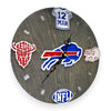 Buffalo Football Fan Art Wall Clock - 12-Inch Handmade Wood Sports Decor