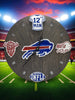 Buffalo Football Fan Art Wall Clock - 12-Inch Handmade Wood Sports Decor