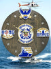U.S. Coast Guard Tribute Wall Clock (blue/white/gold) - 12-Inch Handmade Wood Military Decor