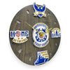 U.S. Coast Guard Tribute Wall Clock (blue/white/gold) - 12-Inch Handmade Wood Military Decor