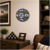 U.S. Coast Guard Tribute Wall Clock (blue/white/gold) - 12-Inch Handmade Wood Military Decor
