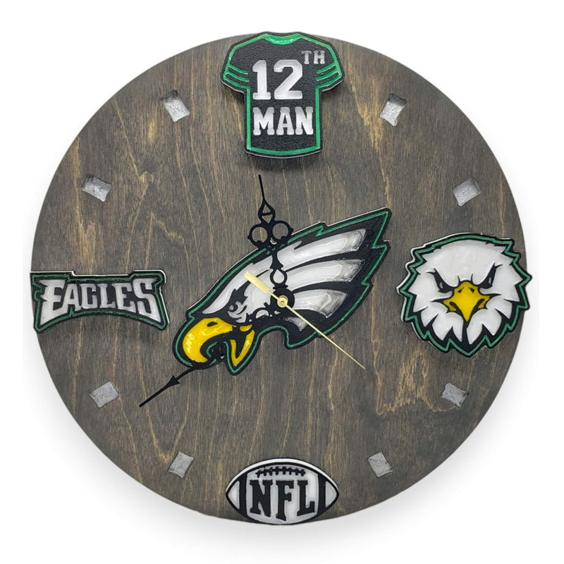 Football Fan Art Wall Clocks