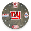 New York Blue Football Fan Art Wall Clock (blue/white) - 12-Inch Handmade Wood Sports Decor