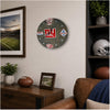 New York Blue Football Fan Art Wall Clock (blue/white) - 12-Inch Handmade Wood Sports Decor