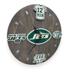 New York Football Fan Art Wall Clock (green/white) - 12-Inch Handmade Wood Sports Decor