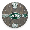 New York Football Fan Art Wall Clock (green/white) - 12-Inch Handmade Wood Sports Decor