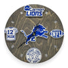 Detroit Football Fan Art Wall Clock (blue/white) - 12-Inch Handmade Wood Sports Decor