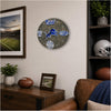 Detroit Football Fan Art Wall Clock (blue/white) - 12-Inch Handmade Wood Sports Decor