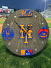 New York Baseball Fan Art Wall Clock (blue/orange) - 12-Inch Handmade Wood Sports Decor