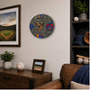 New York Baseball Fan Art Wall Clock (blue/orange) - 12-Inch Handmade Wood Sports Decor
