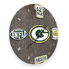 Green Bay Football Fan Art Wall Clock (green/gold) - 12-Inch Handmade Wood Sports Decor