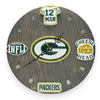 Green Bay Football Fan Art Wall Clock (green/gold) - 12-Inch Handmade Wood Sports Decor