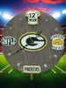 Green Bay Football Fan Art Wall Clock (green/gold) - 12-Inch Handmade Wood Sports Decor
