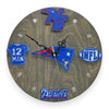 New England Football Fan Art Wall Clock (navy/red) - 12-Inch Handmade Wood Sports Decor