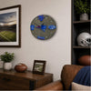 New England Football Fan Art Wall Clock (navy/red) - 12-Inch Handmade Wood Sports Decor
