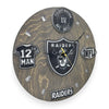 Las Vegas Football Fan Art Wall Clock (black/silver) - 12-Inch Handmade Wood Sports Decor