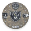 Las Vegas Football Fan Art Wall Clock (black/silver) - 12-Inch Handmade Wood Sports Decor