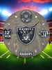 Las Vegas Football Fan Art Wall Clock (black/silver) - 12-Inch Handmade Wood Sports Decor