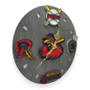 Rochester Baseball Fan Art Wall Clock (red/black) - 12-Inch Handmade Wood Sports Decor