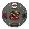 Rochester Baseball Fan Art Wall Clock (red/black) - 12-Inch Handmade Wood Sports Decor