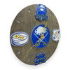 Buffalo Hockey Fan Art Wall Clock (blue/gold) - 12-Inch Handmade Wood Sports Decor