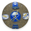 Buffalo Hockey Fan Art Wall Clock (blue/gold) - 12-Inch Handmade Wood Sports Decor