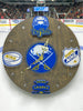 Buffalo Hockey Fan Art Wall Clock (blue/gold) - 12-Inch Handmade Wood Sports Decor