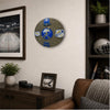 Buffalo Hockey Fan Art Wall Clock (blue/gold) - 12-Inch Handmade Wood Sports Decor