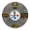 Pittsburgh Football Fan Art Wall Clock (black/gold) - 12-Inch Handmade Wood Sports Decor