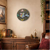Wizard School Magical Symbols Fan Art Wall Clock (multicolor/gold) - 12-Inch Handmade Wood Fantasy Decor