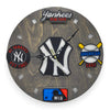New York Baseball Fan Art Wall Clock (navy/white) - 12-Inch Handmade Wood Sports Decor